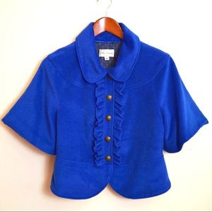 Retro Royal Blue Socialite Mod Cape cropped